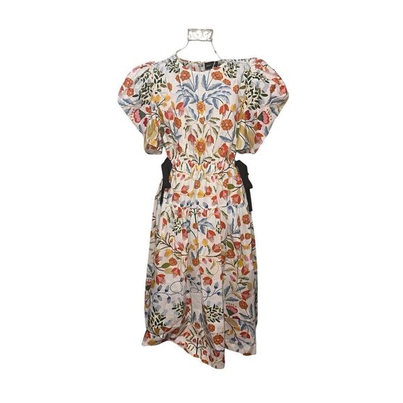 NEW WITH TAGS SHOWSTOPPER BEAUTIFUL JESSIE ZHAO NEW YORK Flower Cotton Midi Dres - Picture 1 of 16